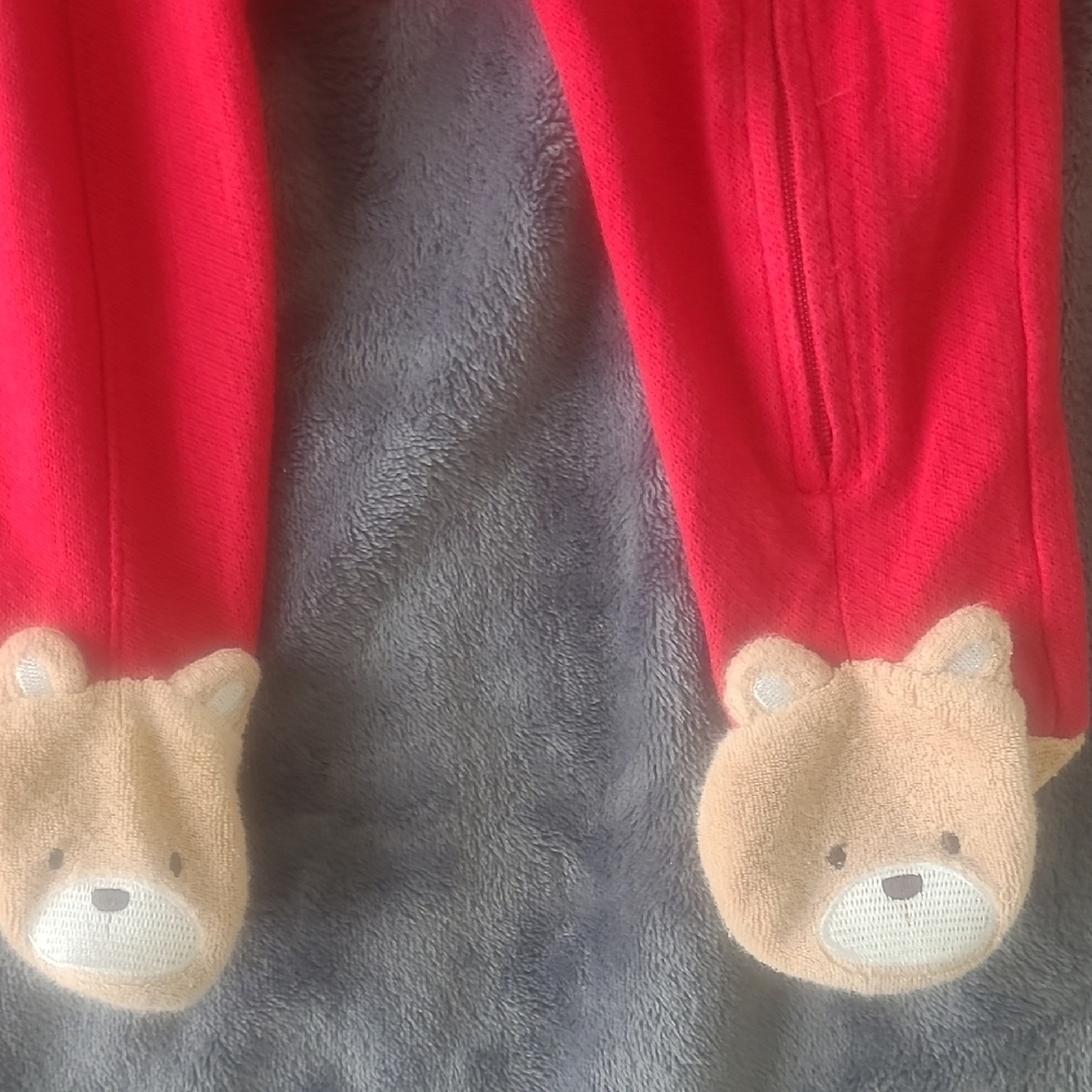 My First Christmas Little Me Red and Cream Holiday Footies Set - Picture 8 of 9